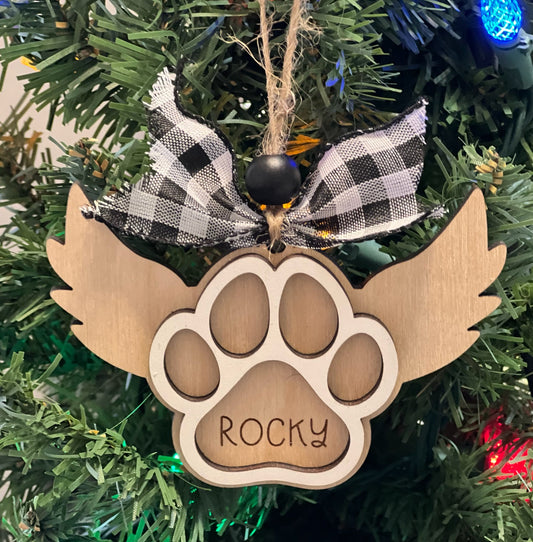 Dog Paw Ornament with wings
