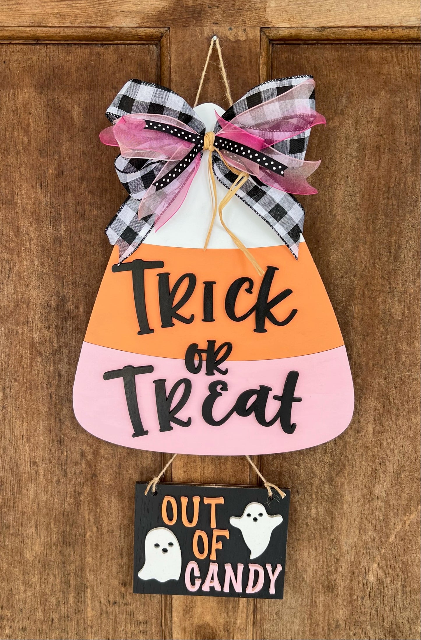Trick or Treat & out of candy double sign