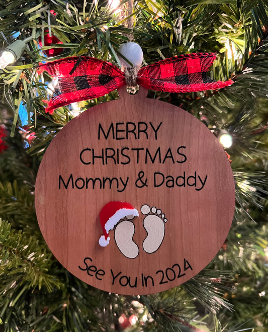 Merry Christmas Mommy and Daddy Ornament