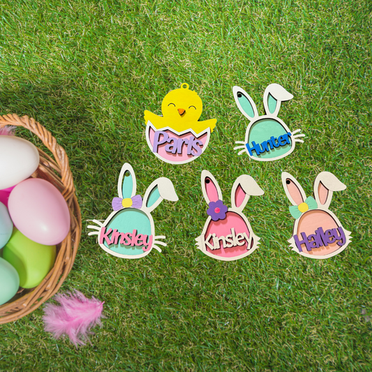 Bunny and Chick Easter Basket Tags