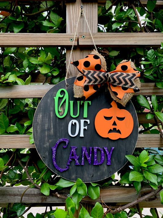 Halloween Trick or Treat/Out of Candy 2-Sided Door Hanger