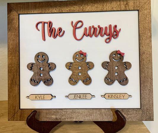 Gingerbread Family Names Sign